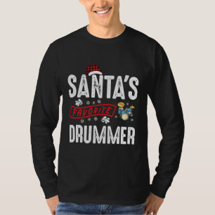 Santas Favorite Drummer Pajamas Christmas T-Shirt