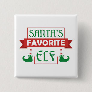 Santa's Favorite Elf 15 Cm Square Badge