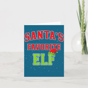 Santa's Favorite Elf Christmas Family Matching Gro Card