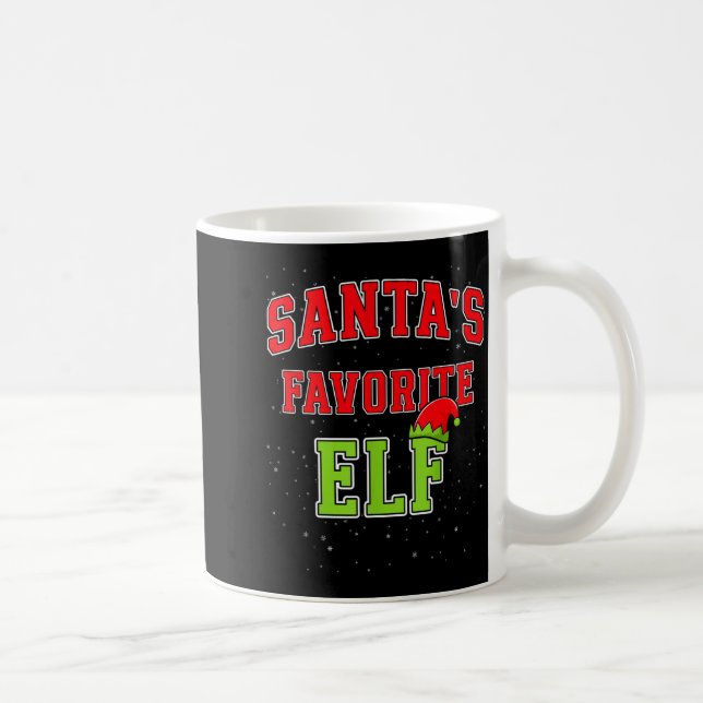 Santa's Favorite Elf Christmas Family Matching Gro Coffee Mug (Right)