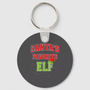 Santa's Favorite Elf Christmas Family Matching Gro Key Ring
