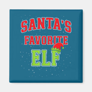Santa's Favorite Elf Christmas Family Matching Gro Magnet