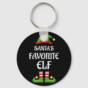 Santa's Favorite Elf Family Matching Group Christm Key Ring