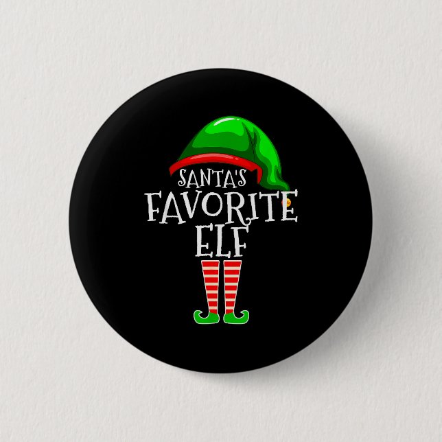Santa's Favorite Elf Group Matching Family Christm 6 Cm Round Badge (Front)