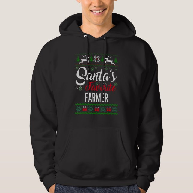 Santa's Favorite Farmer Christmas Ugly Sweater fam (Front)