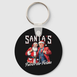 Santa's Favorite Felon Santa Claus Trump Christmas Key Ring