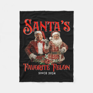 Santas Favorite Felon Since 2024 Christmas Xmas Fu Fleece Blanket
