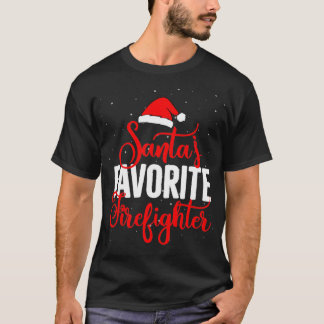 Santas favorite Firefighter Firefighter Christmas  T-Shirt