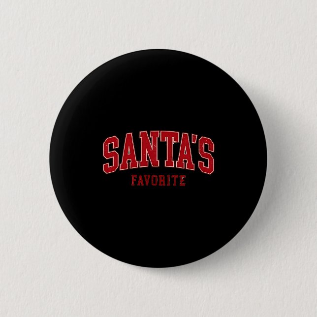 Santas Favorite Funny Cute Kids Christmas  6 Cm Round Badge (Front)