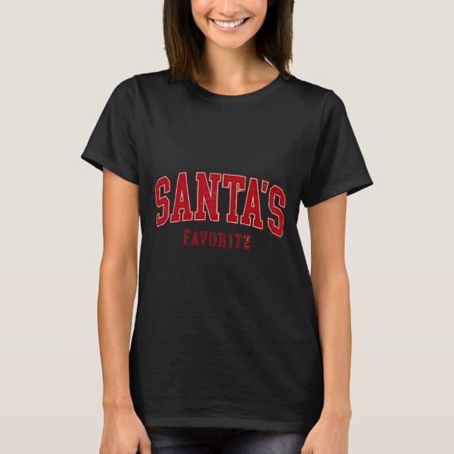 Santas Favorite Funny Cute Kids Christmas  T-Shirt (Front)