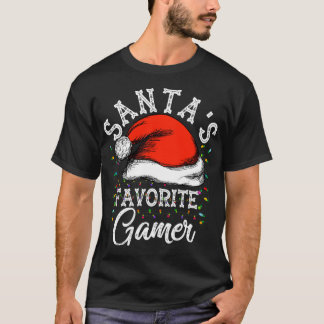 Santa's Favorite Gamer Funny Christmas Gift For Ga T-Shirt