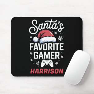 Santa's Favorite Gamer Personalized Gaming Xmas Mouse Pad