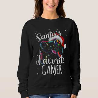 Santa's Favorite Gamer Xmas Pajama Gaming Christma Sweatshirt