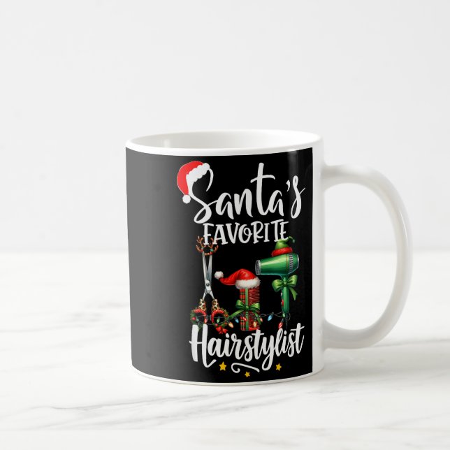 Santa's Favorite Hair Stylist Christmas Hairdresse Coffee Mug (Right)