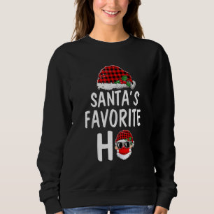 Santa's Favorite Ho Christmas Santa Claus Red Plai Sweatshirt