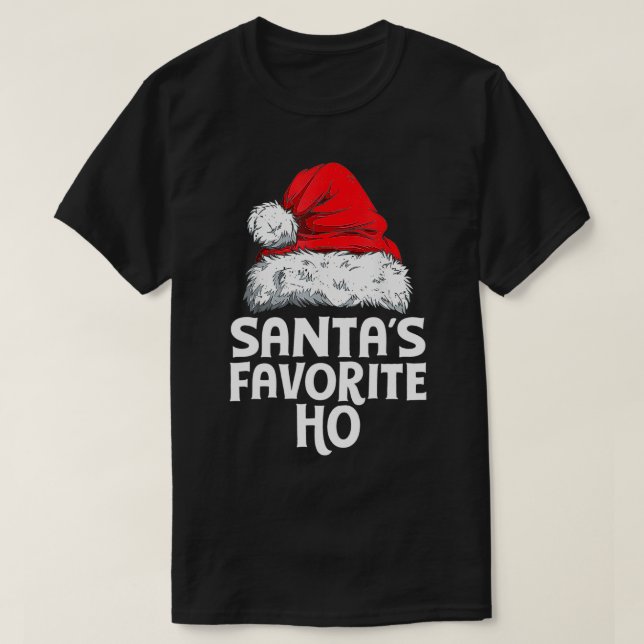 Santa's Favorite Ho Funny Christmas Pajama Santa H T-Shirt (Design Front)