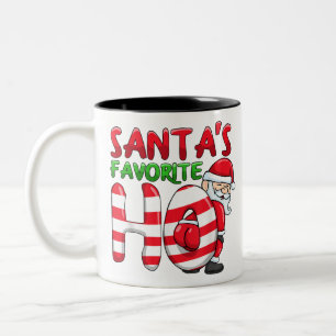 Santas favorite ho santa favourite ho girls christ Two-Tone coffee mug