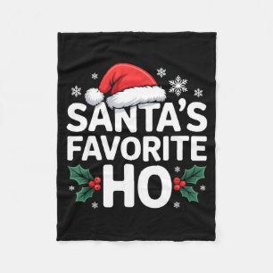 Santa's Favorite Ho Tee Funny Christmas Graphic Fleece Blanket