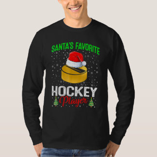Santa's Favorite Hockey Player Matching Family Chr T-Shirt