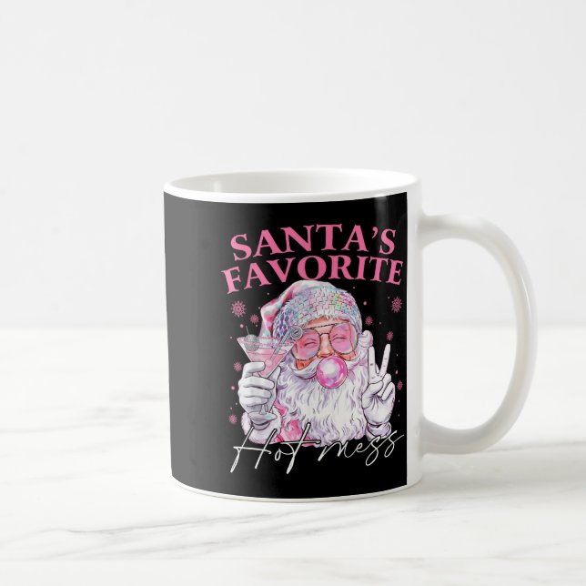 Santa's Favorite Hot Mess Funny Christmas  Coffee Mug (Right)