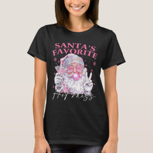 Santa's Favorite Hot Mess Funny Christmas T-Shirt