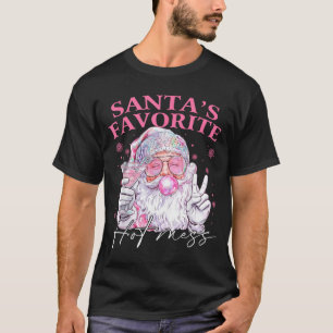 Santa's Favorite Hot Mess Funny Christmas T-Shirt