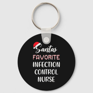Santa's Favorite Infection Control Nurse Christmas Key Ring
