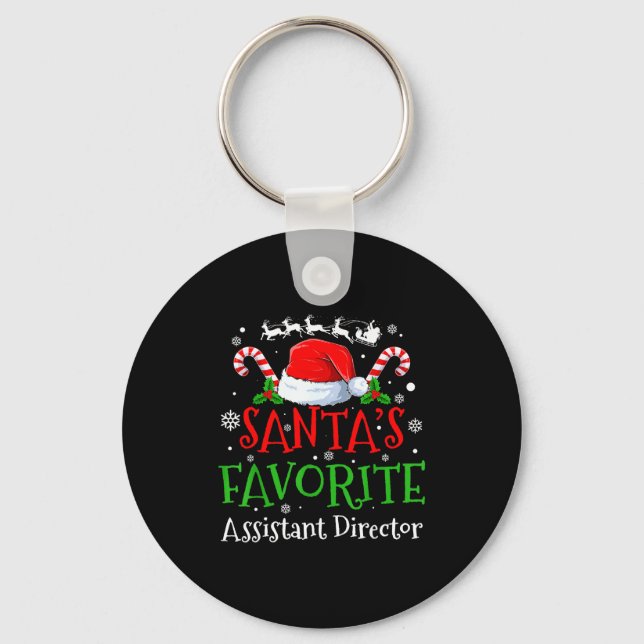 Santa's Favorite Istant Director Christmas Party  Key Ring (Front)