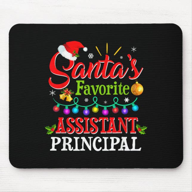 Santa's Favorite Istant Principal Christmas Light  Mouse Pad (Front)