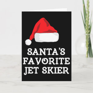 Santa's Favorite Jet Skier Christmas Xmas Skiing S Card