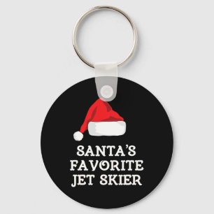 Santa's Favorite Jet Skier Christmas Xmas Skiing S Key Ring