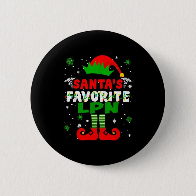 Santa's Favorite Lpn Funny Christmas  6 Cm Round Badge (Front)