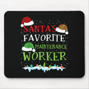 Santa's Favorite Maintenance Worker Fun Christmas  Mouse Pad