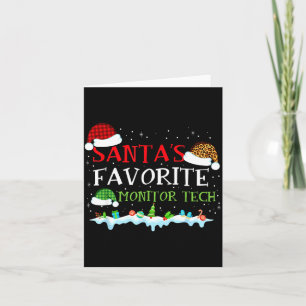 Santa's Favorite Monitor Tech Fun Christmas  Card