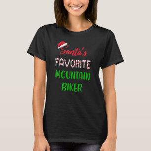 Santas Favorite Mountain Biker   Funny Cycling Chr T-Shirt
