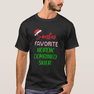 Santa's Favorite Nordic Combined Skier Christmas N T-Shirt