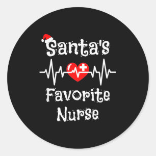 Santa's Favorite Nurse Christmas 2021  Classic Round Sticker