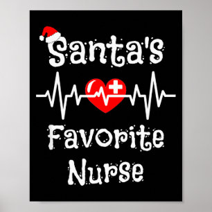 Santa's Favorite Nurse Christmas 2021 Poster
