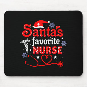 Santa's Favorite Nurse Christmas Short Sleeve  Mouse Pad