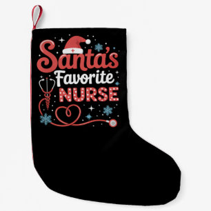 Santa's Favorite Nurse Christmas Small Christmas Stocking