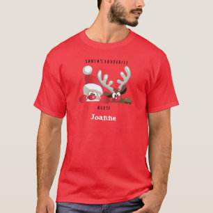 Santa's Favorite Nurse. Editable name T-Shirt