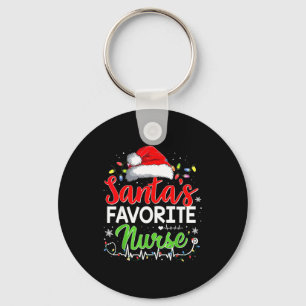 Santa's Favorite Nurse Funny Christmas Nurse Xmas  Key Ring