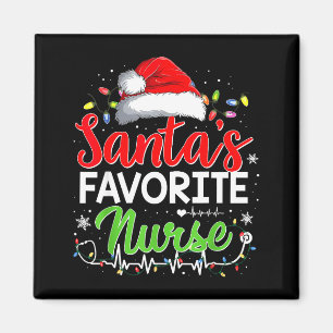 Santa's Favorite Nurse Funny Christmas Nurse Xmas  Magnet