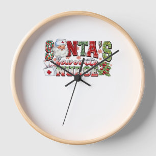 Santa's Favorite Nurse, Merry Nurse, Nurse Christm Clock