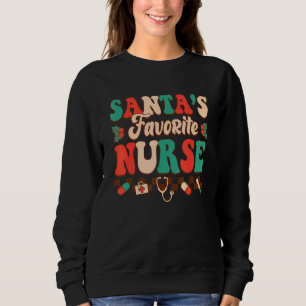 Santa's Favorite Nurse Retro Christmas Nurse Women Sweatshirt