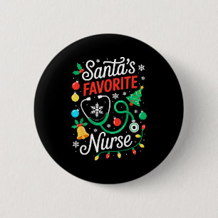 Santa's Favorite Nurse Shirt Men Women Funny Chris 6 Cm Round Badge