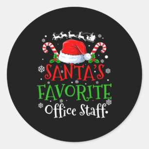 Santa's Favorite Office Staff Christmas Party Classic Round Sticker