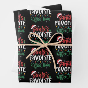 Santa's Favorite Office Team Christmas Funny Work  Wrapping Paper Sheet