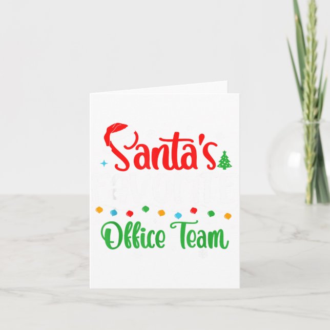 Santa's Favorite Office Team Christmas Lights Sant Card (Front)