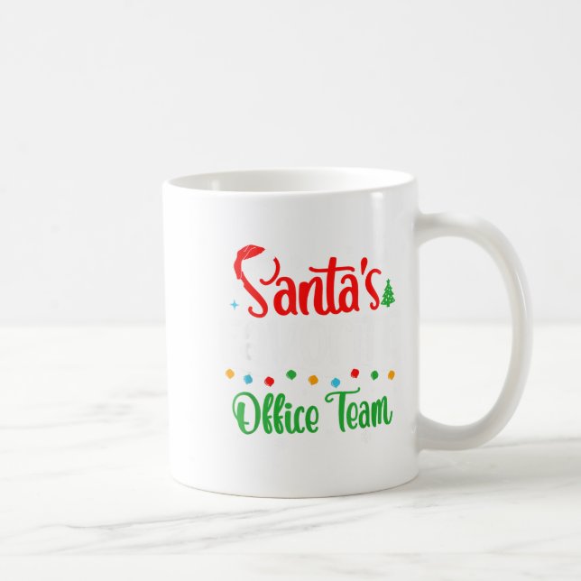 Santa's Favorite Office Team Christmas Lights Sant Coffee Mug (Right)